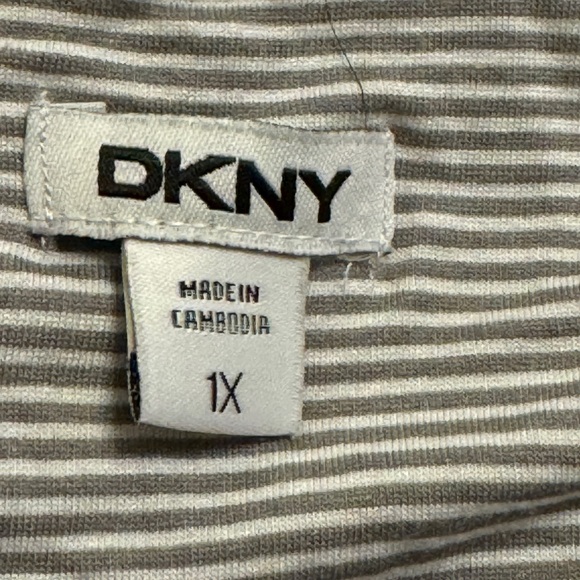 DKNY gray and white striped sleeveless pajama set - Picture 7 of 8